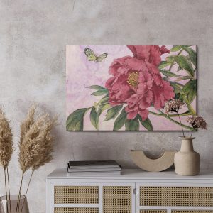 Peinture sur toile Pivoines Et Papillons – Image 3