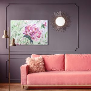 Peinture sur toile Pivoines Roses Peintes – Image 4