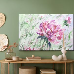 Peinture sur toile Pivoines Roses Peintes – Image 5