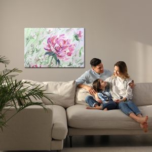 Peinture sur toile Pivoines Roses Peintes – Image 7