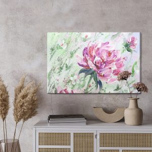 Peinture sur toile Pivoines Roses Peintes – Image 3