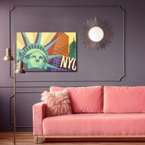 Peinture sur toile New York Colorée Dans Un Style Rétro – Image 4