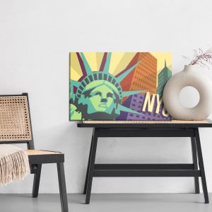 Peinture sur toile New York Colorée Dans Un Style Rétro – Image 6