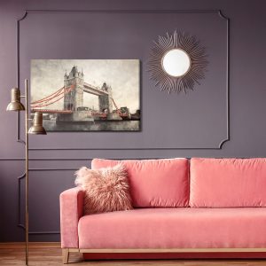 Peinture sur toile Tower Bridge Dans Un Style Rétro – Image 4