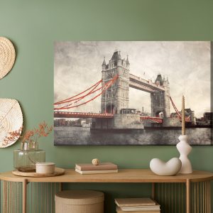 Peinture sur toile Tower Bridge Dans Un Style Rétro – Image 5