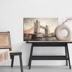 Peinture sur toile Tower Bridge Dans Un Style Rétro – Image 6