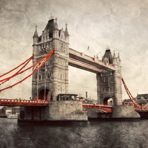 Peinture sur toile Tower Bridge Dans Un Style Rétro – Image 1