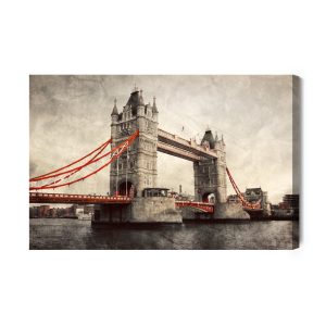 Peinture sur toile Tower Bridge Dans Un Style Rétro – Image 2