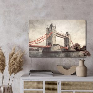 Peinture sur toile Tower Bridge Dans Un Style Rétro – Image 3
