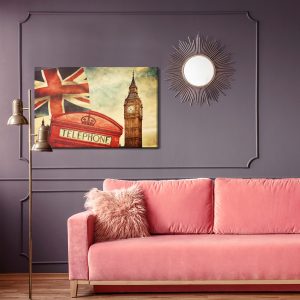 Peinture sur toile Symboles De Londres Dans Un Style Vintage – Image 4