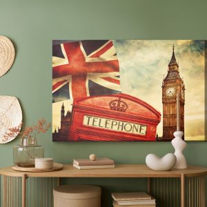 Peinture sur toile Symboles De Londres Dans Un Style Vintage – Image 5