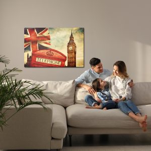 Peinture sur toile Symboles De Londres Dans Un Style Vintage – Image 7