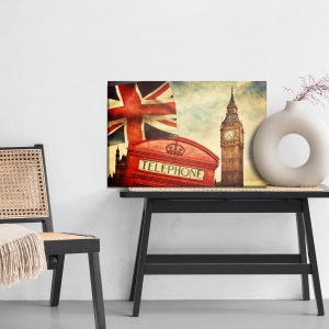 Peinture sur toile Symboles De Londres Dans Un Style Vintage – Image 6