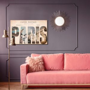 Peinture sur toile Carte Postale Vintage Parisienne – Image 4