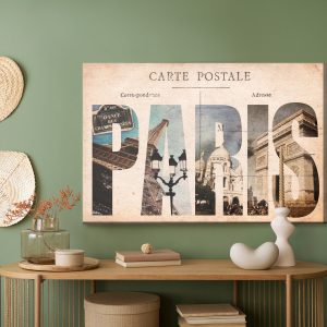 Peinture sur toile Carte Postale Vintage Parisienne – Image 5