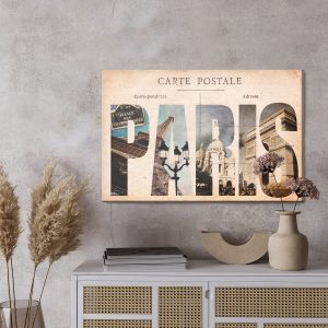 Peinture sur toile Carte Postale Vintage Parisienne – Image 3