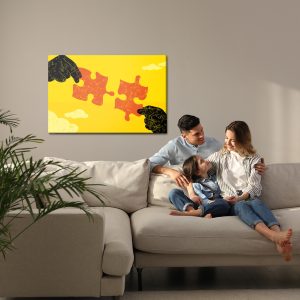 Peinture sur toile Relier Des Pièces De Puzzle Vintage – Image 7