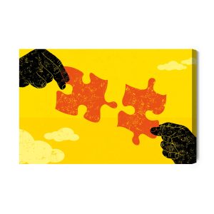 Peinture sur toile Relier Des Pièces De Puzzle Vintage – Image 2