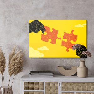 Peinture sur toile Relier Des Pièces De Puzzle Vintage – Image 3