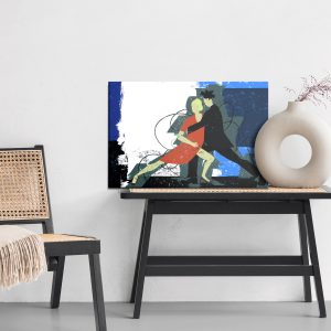 Peinture sur toile Couple Dansant Sur Un Fond Abstrait Sur Un Style Rétro – Image 6