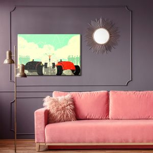 Peinture sur toile Une Course De Voitures Rétro – Image 4