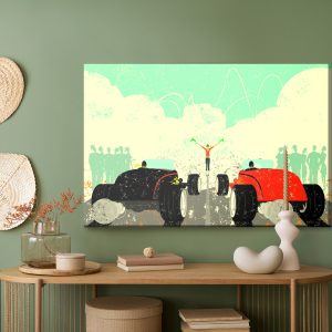 Peinture sur toile Une Course De Voitures Rétro – Image 5