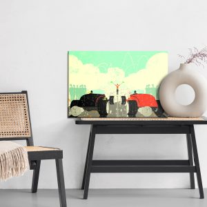 Peinture sur toile Une Course De Voitures Rétro – Image 6