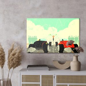 Peinture sur toile Une Course De Voitures Rétro – Image 3