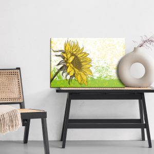 Peinture sur toile Tournesol Dessiné Dans Un Style Rétro – Image 6