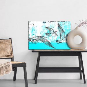 Peinture sur toile Mouettes Dessinées Dans Un Style Rétro – Image 6