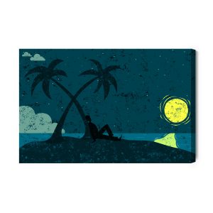 Peinture sur toile Un Homme Sur Une Île Déserte – Image 2