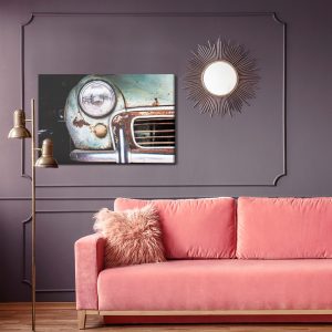 Peinture sur toile Avant D'une Vieille Voiture Vintage – Image 4