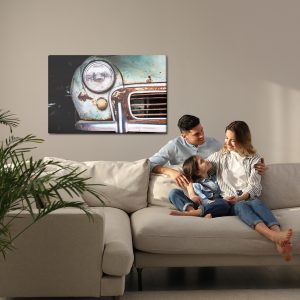 Peinture sur toile Avant D'une Vieille Voiture Vintage – Image 7