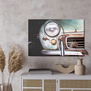 Peinture sur toile Avant D'une Vieille Voiture Vintage – Image 3