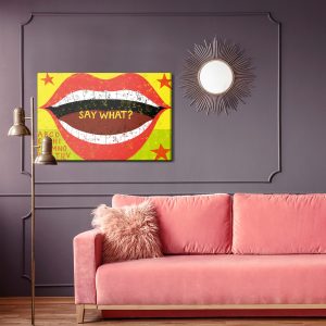 Peinture sur toile Style Rétro Lèvres Rouges – Image 4