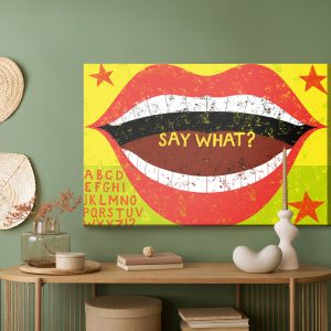 Peinture sur toile Style Rétro Lèvres Rouges – Image 5