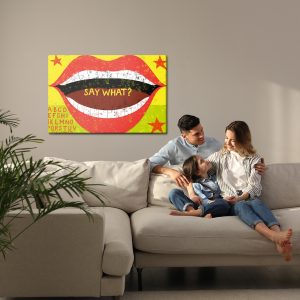 Peinture sur toile Style Rétro Lèvres Rouges – Image 7