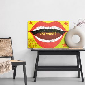 Peinture sur toile Style Rétro Lèvres Rouges – Image 6