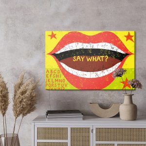 Peinture sur toile Style Rétro Lèvres Rouges – Image 3