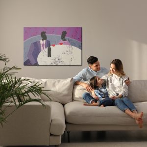 Peinture sur toile Couple Au Restaurant Rétro – Image 7