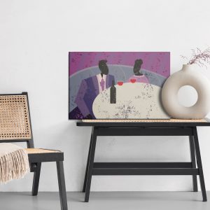 Peinture sur toile Couple Au Restaurant Rétro – Image 6