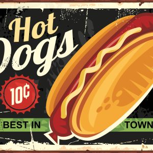 Peinture sur toile Hot Dogs Vintage – Image 1