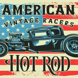 Peinture sur toile Vieille Voiture Dans Le Contexte Du Drapeau Vintage Américain – Image 1