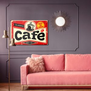 Peinture sur toile Tasse À Café Et Lettrage Rétro – Image 4