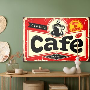 Peinture sur toile Tasse À Café Et Lettrage Rétro – Image 5