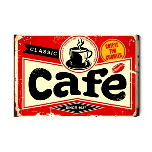 Peinture sur toile Tasse À Café Et Lettrage Rétro – Image 2