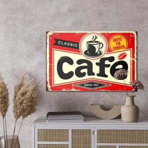 Peinture sur toile Tasse À Café Et Lettrage Rétro – Image 3