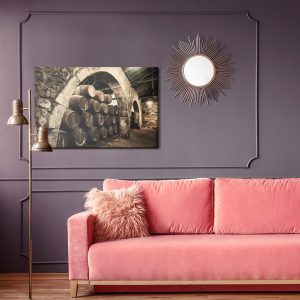 Peinture sur toile Des Tonneaux De Vin Dans Une Ancienne Cave Rétro – Image 4