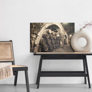 Peinture sur toile Des Tonneaux De Vin Dans Une Ancienne Cave Rétro – Image 6