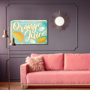 Peinture sur toile Oranges Et Lettrage Rétro – Image 4